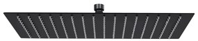 Testa Doccia A Pioggia Acciaio Inox 40x30 Cm Rettangolare Nera /