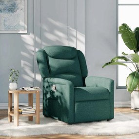 Poltrona Reclinabile İn Tessuto Verde Scuro /