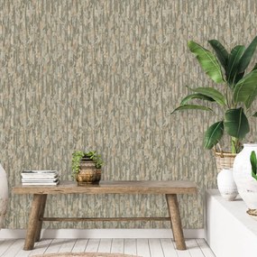Carta Da Parati Phoenix Verde E Beige /