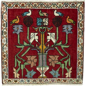 Shiraz Tappeto persiano 70x70 Rosso (Iran) Annodato A Mano