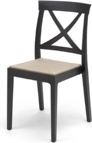 Sedia polipropilene impilabile per uso interno ed esterno ARTEMIDE Antracite Set da 2