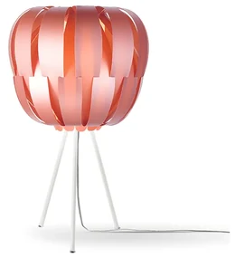 Lampada Da Tavolo Treppiede 1 Luce Queen Polilux Rosa Metallico Made In Italy