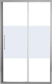 Porta doccia scorrevole L 142-146 cm x H 195 cm per nicchia in vetro smerigliato SP. 6 mm, profilo lucido cromo, serie Record