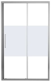 Porta doccia scorrevole Record L 166 x H 195cm, Sp. 6 mm in vetro smerigliato profilo cromo