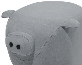 Pouf in tessuto grigio chiaro PIGGY Beliani