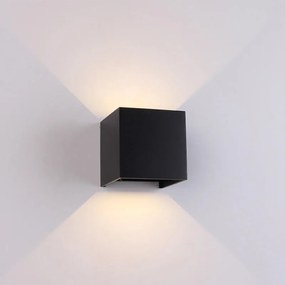 Applique LED moderno da esterno Davos doppia luce nero IP54, luce bianco naturale 91.6 lumen, MANTRA