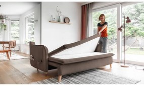 Divano letto marrone chiaro 225 cm Charming Charlie - Miuform