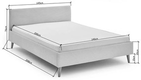 Letto matrimoniale imbottito beige rete non inclusa 140x200 cm Wicki – Meise Möbel