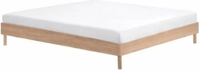Letto matrimoniale di colore naturale in rovere massiccio senza testiera rete non inclusa 160x200 cm Forrest – Vipack