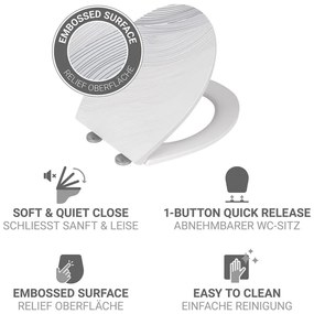 Sedile WC con chiusura Easy-Close (automatica) 38 x 44,5 cm Menin – Wenko