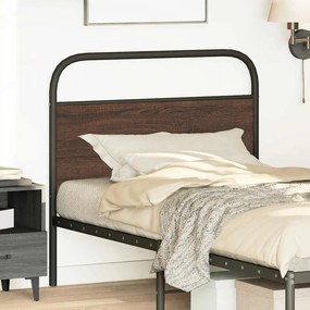 Testiera rovere marrone 90 cm in acciaio e truciolato