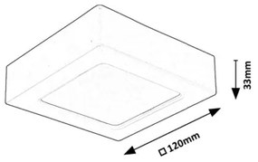 Rabalux 71201 - Plafoniera LED SHAUN LED/7W/230V 12x12 cm nero