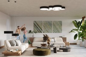 Plafoniera da Soffitto Tonda in PVC 2xE27 ARENA 35 Nera da interno