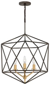 Lampadario Industrial Nordico Astrid Metallo Bronzo Opaco 3 Luci E14