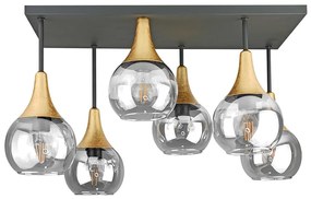 Lampadario a plafone SOMA 6xE27/60W/230V nero/oro/limpido