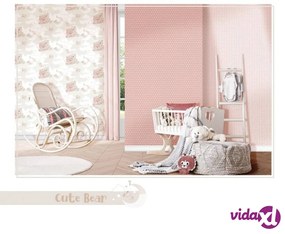 Noordwand Carta da Parati Mondo baby Hug Bears Rosa e Beige