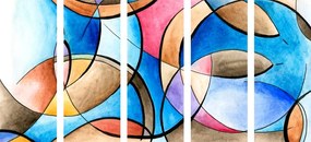 Quadri 5 pezzi – Disegno astratto di forme