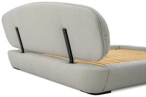 Letto matrimoniale imbottito grigio chiaro con doghe in legno 180x200 cm Odette - Scandic