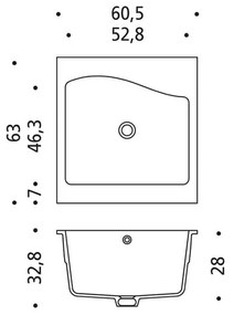 Lavabo a incasso rettangolare Isabel L 60 x H 50 x P 61 cm in resina bianco