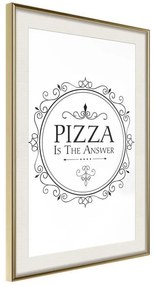 Poster  Pizza  Cornice Quadri Cornice d'oro con passe-partout, Larghezza x Altezza Home decor 40x60