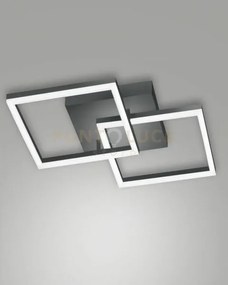 Bard applique antracite 2 luci a led 3000k - 39w - 3880 lm dimmerabile