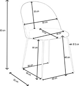 Sedia da pranzo in velluto Verde con gambe in metallo Cromo - PARIS 2 sedie