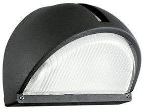 Applique Esterno Contemporanea Onja Alluminio Nero Vetro Bianco 1 Luce E27