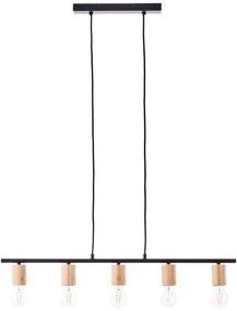 Brilliant - Lampadario a sospensione KERRY su cavo 5xE27/40W/230V nero/bambù