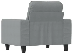 Poltrona grigio chiaro 60 cm in tessuto