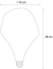 Lampada LED E27 dimmerabile a filamento a spirale PS160 oro specchiato 6W 100 lm 1800K