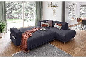 Divano angolare color antracite allungabile e con contenitore (penisola a destra/a L) Classy Sophie – Miuform