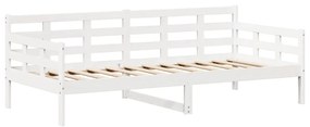 Dormeuse con tetto 90x190 cm bianco in legno massello di pino