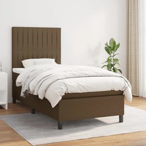Giroletto A Molle Con Materasso Marrone Scuro 90x190cm Tessuto /
