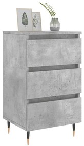 Comodino grigio cemento 40x35x69 cm in legno multistrato
