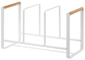 Portapiatti bianco con dettaglio in faggio Tosca - YAMAZAKI