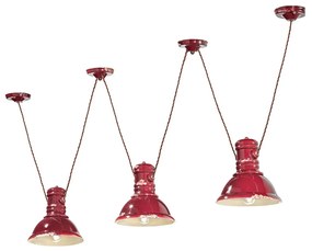 3-light suspension, C1692, Industrial collection, Ferroluce Retrò