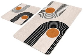 Set di tappetini per il bagno in velluto beige 2 pz 60x100 cm Dot Arch – Mila Home