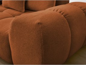 Divano angolare color terracotta allungabile e con contenitore (penisola a sinistra/a L) con rivestimento in ciniglia Everest – Bobochic Paris