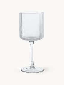Set di 2 bicchieri da vino bianco in vetro soffiato con scanalatura in rilievo Ripple