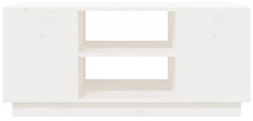 Tavolino da salotto bianco 90x49x40,5 cm legno massello di pino