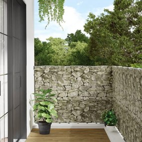 Paravento Da Balcone Con Aspetto Pietra 300x120 Cm İn Pvc /