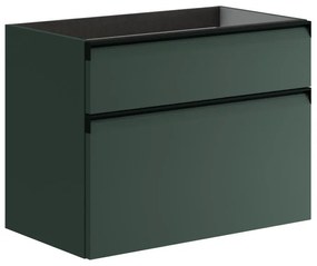 Mobile da bagno sotto lavabo Fusion verde opaco L 79.5 x H 60 x P 45.5 cm 2 cassetti, lavabo non incluso