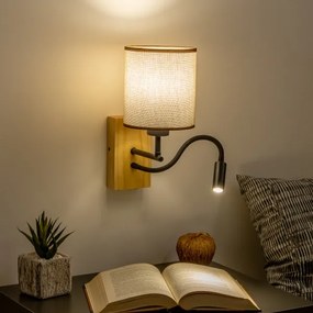 Brilagi - Applique a LED NUBILA WOOD 1xE27/25W/230V + LED/3W quercia/marrone