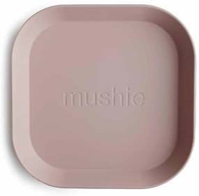Mushie piatto quadrato, 2 pezzi - Blush