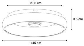 Lampada da soffitto nera con LED e telecomando - Ghislaine