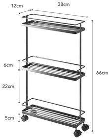Carrello portaoggetti nero in metallo 38x66 cm Tower – YAMAZAKI