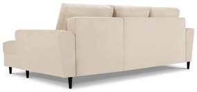 Divano letto in velluto a coste beige, angolo destro Moghan - Micadoni Home