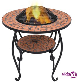 vidaXL Tavolo con Braciere a Mosaico Terracotta 68 cm in Ceramica