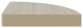 Mensola angolare rovere e bianco 25x25x3,8 cm in mdf