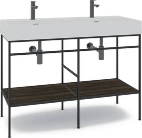 Mobile bagno da terra con lavabo L 120 x H 89 x P 45.5 cm marrone per doppia vasca Outline